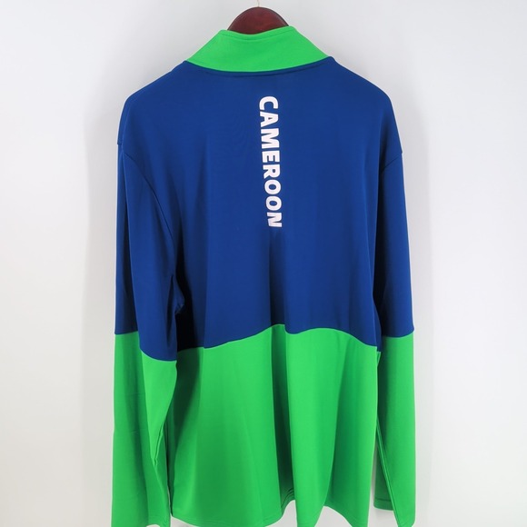 NWT FIFA World Cup Qatar 2022 Cameroon Mens Green Blue Pullover Shirt Size 2XL - Picture 11 of 11